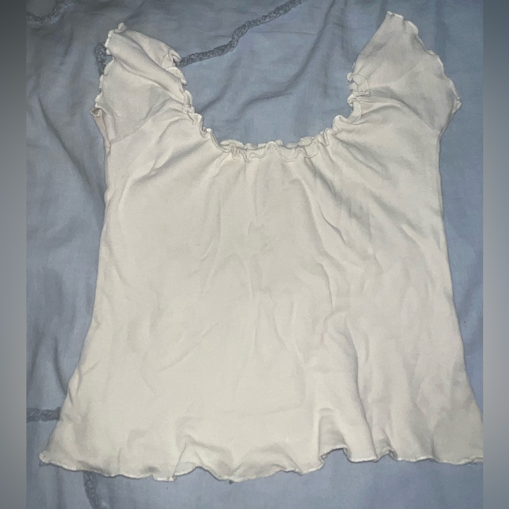 cream off the shoulder shirt